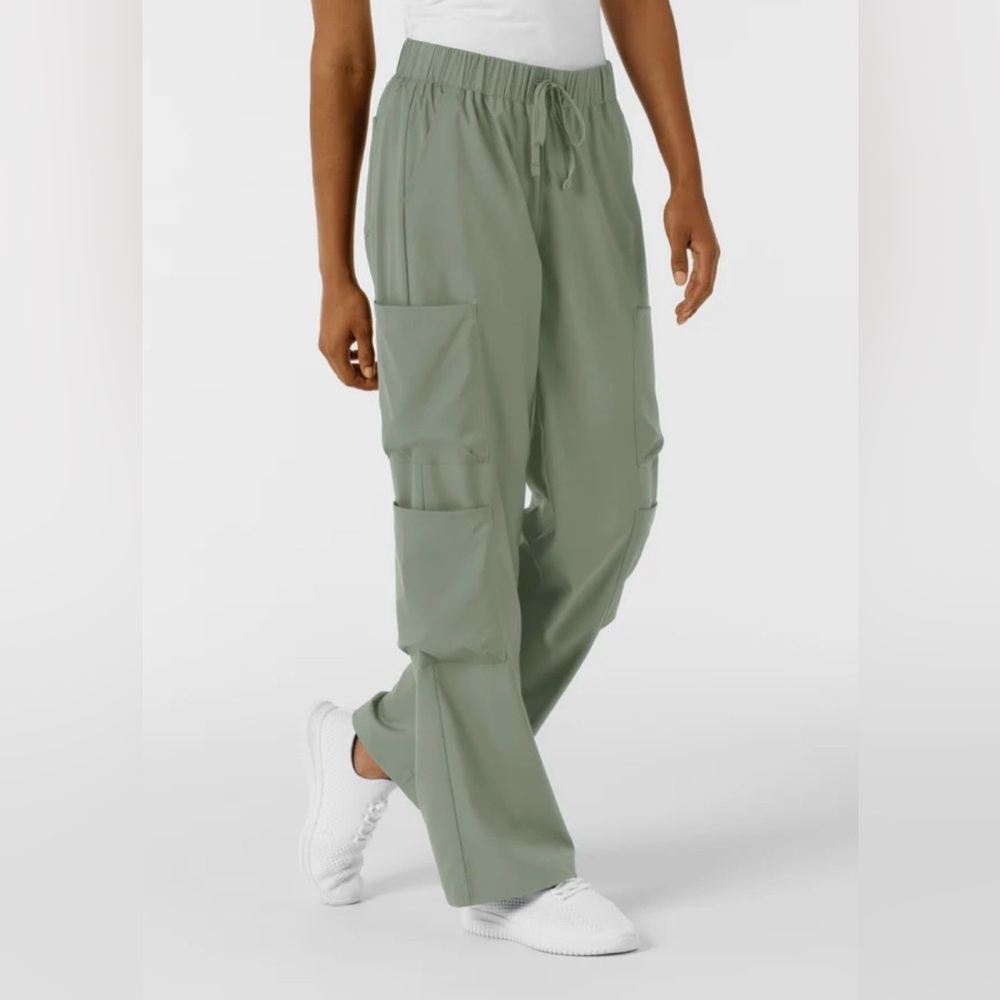 Wink Boundless Classic Modern Fit Wide Leg Double Cargo Scrub Pant Sage (SP)